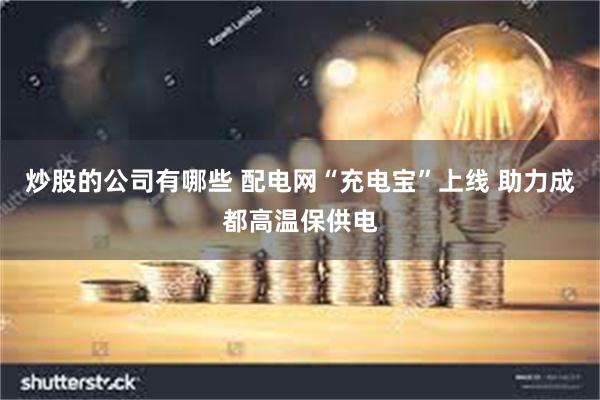 炒股的公司有哪些 配电网“充电宝”上线 助力成都高温保供电