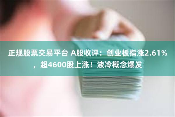 正规股票交易平台 A股收评：创业板指涨2.61%，超4600股上涨！液冷概念爆发